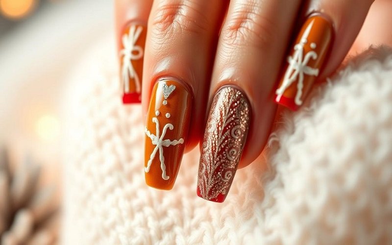 Creative Gingerbread Nail Variations
