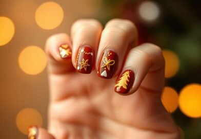 Gingerbread Nail Art