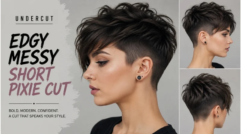 Undercut Edgy Messy Short Pixie Cut
